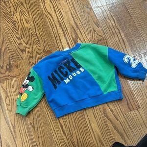 Zara Kids Mickey Mouse Sweatshirt - Blue and Green